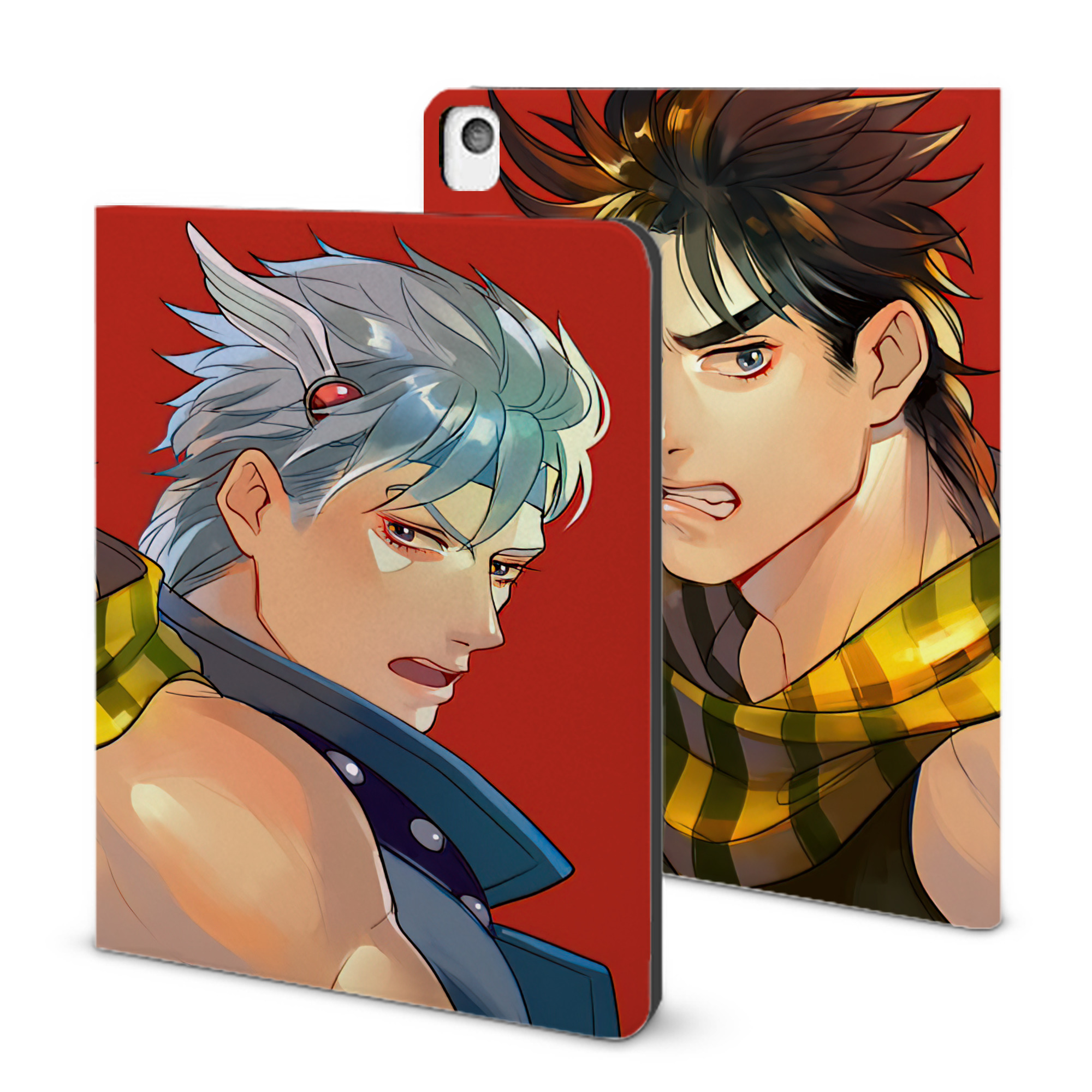 （画像用） ジョジョの奇妙な冒険 JoJo's Bizarre Adventure IPadケース ペンホルダー付き ブックスタイルデザイン